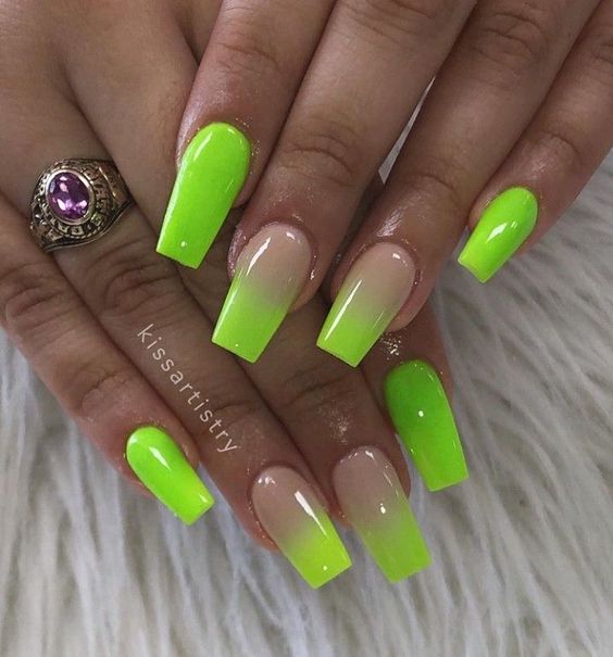 The top lime green nails and lime green nail ideas | lime green nails design