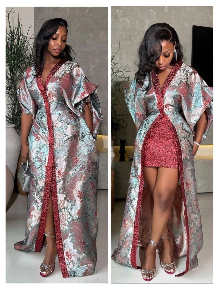 Damask Bubu Gown Styles for Ladies