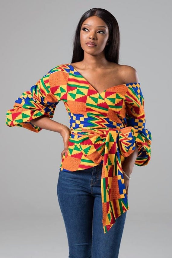 ankara wrap top styles