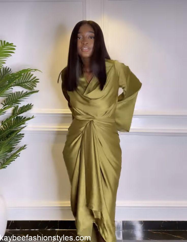 Best Cowl Neck Gown Styles for Ladies in Nigeria